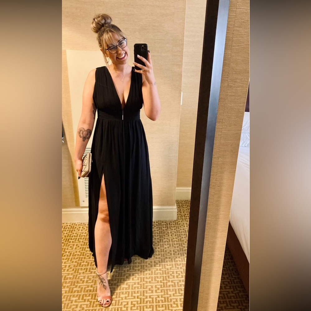 Lulus floor length black formal dress